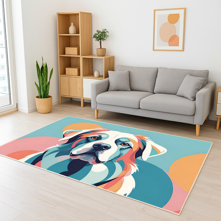 Dywan 3D Strado ColorDog 140x200 cm ze wzorem psa do salonu i pokoju dla milośników zwierząt