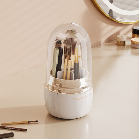 Bella casket organizer for cosmetics and brushes capacious acrylic white ideal for dressing table