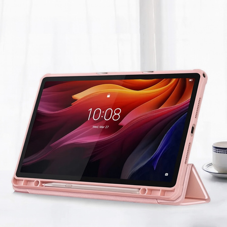 Puzdro s klapkou Clear na Lenovo Tab K11 Plus 11.45 / Lenovo K11 Plus, ružové - ochranné so stojanom