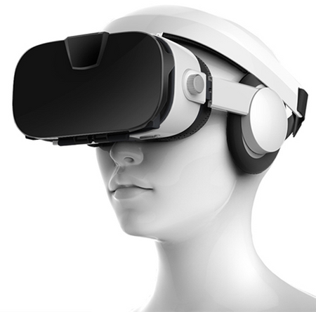 Okulary gogle VR 3D 360° Fiit 3F ze słuchawkami do telefonu Android iOS