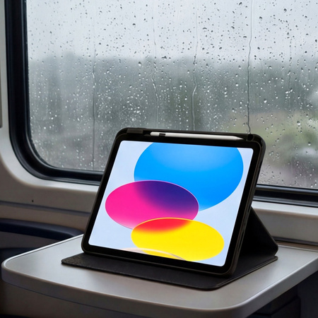 Etui OBROTOWE PENCIL do iPad 10.9 2022 Gen. 10/ 11 2025 A16 Gen. 11 WAKE UP, czarne