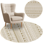Round carpet NOVO Strado modern beige oriental pattern for living room Sahara 90x90 cm