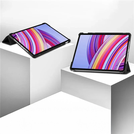 Etui Smart z klapką do Xiaomi Redmi Pad Pro 12.1 2024, czarne - ochronne z podstawką, dostęp do portów i przycisków