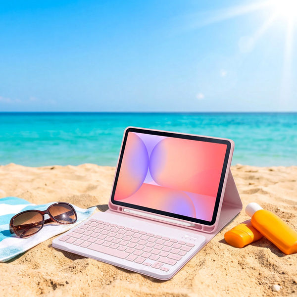 Etui z klawiaturą do Galaxy Tab S10 Lite 10.9" SM-X406 SM-X400 2025 ochronne różowe