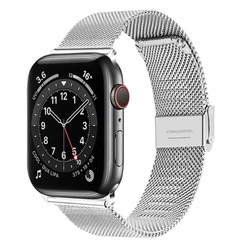 Stalowa bransoleta pasek do Apple Watch 7 45mm (Srebrna)