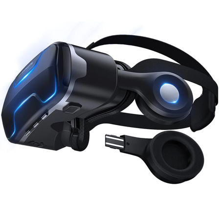 Okulary gogle 3D VR Shinecon G02ED do telefonu wbudowane słuchawki max 6,53