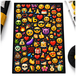 Dywan gamingowy 100x150 dla gracza mata pod fotel antypoślizgowy Emoji 3D