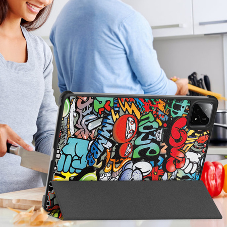 Puzdro grafické na Xiaomi Pad 7 / Pad 7 Pro 11.2 s klapkou / Xiaomi Pad 7 Pro - ochranné so stojanom