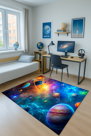 Dywan 3D Strado Galaktyka 120x170 cm z motywem kosmosu do pokoju młodzieżowego lub gracza