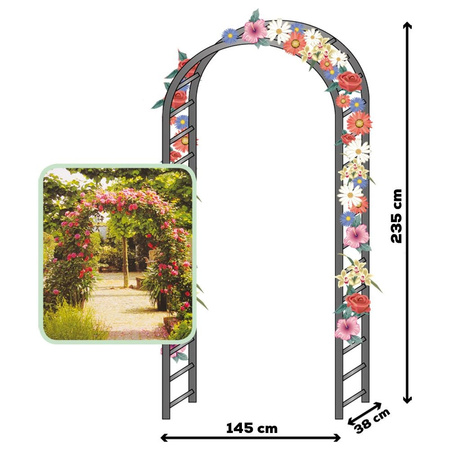 Pergola ogrodowa metalowa 145x235 cm