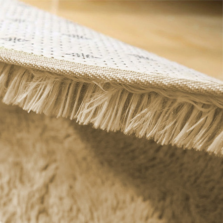 Shaggy Strado 80x80 round carpet CappuccinoCamel (Light brown)