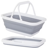 Folding silicone shopping basket with handles