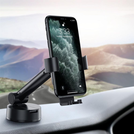 Gravity car mount for Baseus Tank phone with suction cup (black)