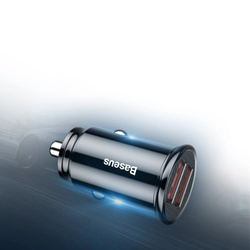 Baseus Circular inteligentná nabíjačka automobilová 2x USB QC3.0 Quick Charge 3.0 Scp Afc 30W