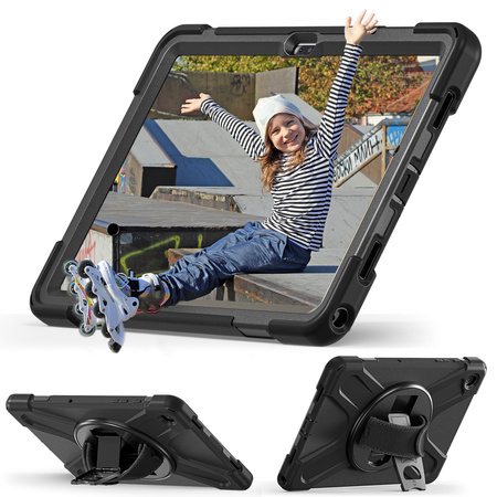 Puzdro Shockproof na Samsung Galaxy Tab A9 Plus 11 2023 X210 X215 X216, čierne - ochranné so stojanom
