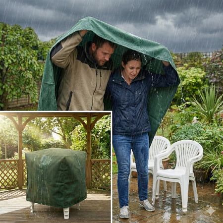 Pokrowiec na krzesła ogrodowe wytrzymały wodoodporny plandeka 68x68x105