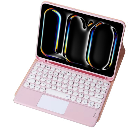 Etui pokrowiec z klawiaturą touchpad do iPad Pro 11 Gen 5 M4 2024, różowe