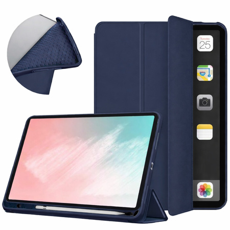 Puzdro Smart na iPad 10.9 2022 Gen. 10 / iPad 11 2025 A16 Gen. 11 s klapkou, tmavomodré - ochranné so stojanom