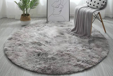 Shaggy Ombre Strado Round Carpet 140x140 OmbreSilver (Light Gray)