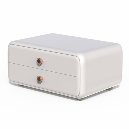 Organizer Kate compact casket for cosmetics and jewelry two drawers classic white acrylic