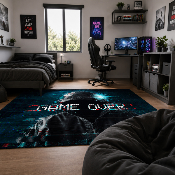 Dywan gamingowy dla gracza mata pod fotel antypoślizgowy GameOver