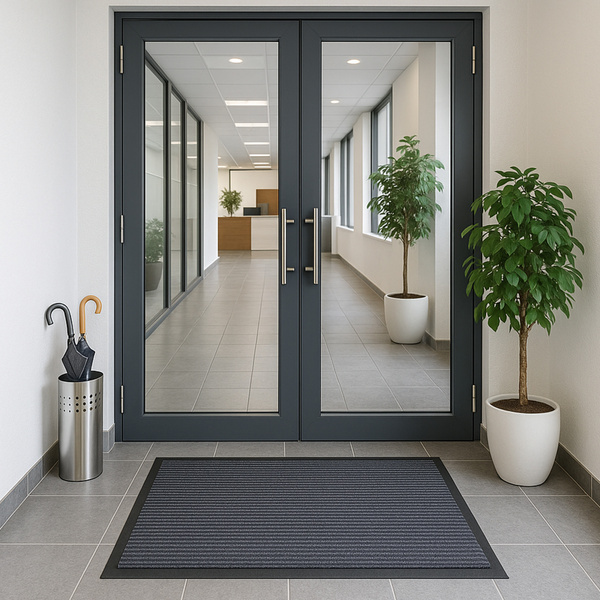 Rohožka pod dvere na topánky vstupná podložka gumená 60x90 hrubá, tmavosivý
