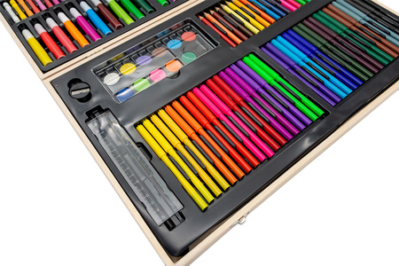 Painting set wooden case 180 el.