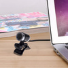 Kamera internetowa mikrofon do lekcji pracy video PC laptop A860 z uchwytem, czarna