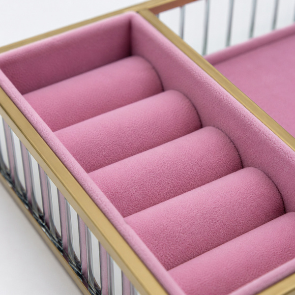 Szklana szkatułka na biżuterię 26x13x4cm 4A Pink