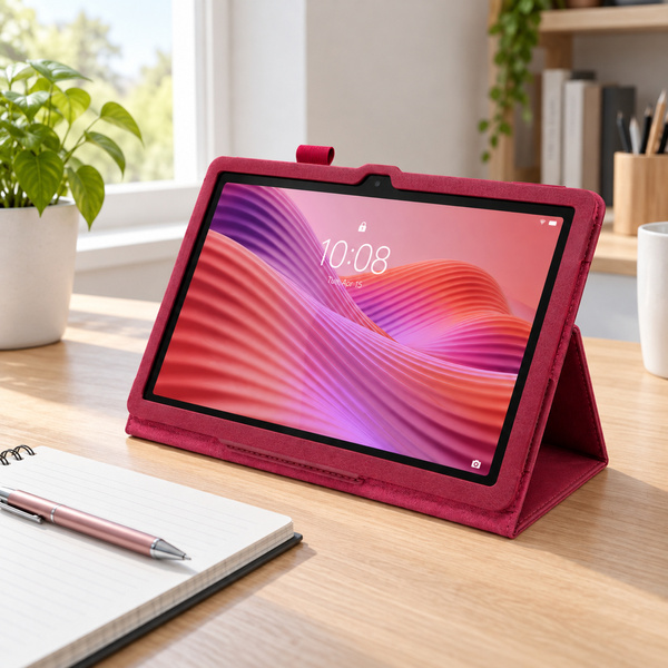 Etui do Lenovo Tab 10.1 2025 TB311FU TB311XU ZAEH0040PL z klapką - ciemnoróżowe