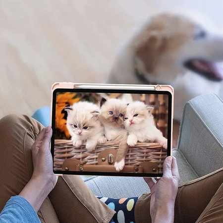 Puzdro grafické na Apple iPad 10.9 2022 Gen 10 / 11 2025 A16 Gen 11 s klapkou, ružové - ochranné so stojanom