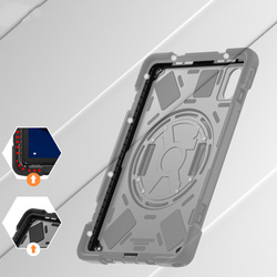 Etui Pancerne do Lenovo Idea Tab 11, czarne - ochronne z podstawką, szybką i uchwytem