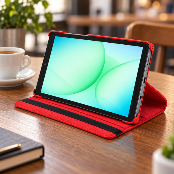 Etui obrotowe do Samsung Galaxy Tab A11 X135/ X133 A9 SM-X115/X110 - czerwone