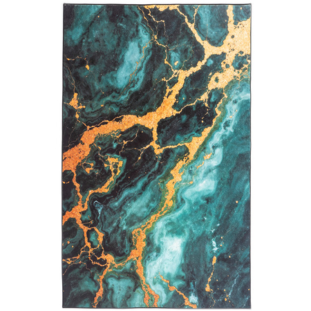 NOVO Strado modern carpet for living room marble pattern velvet Malachite 200x300 cm