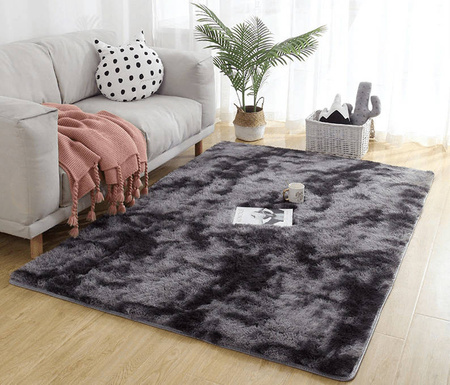 Dywan Ombre Shaggy 160x220 cm, ciemnoszary - miękki do salonu i sypialni
