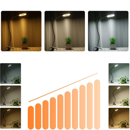 Lampa stolová LED z klipom DML5, čierny