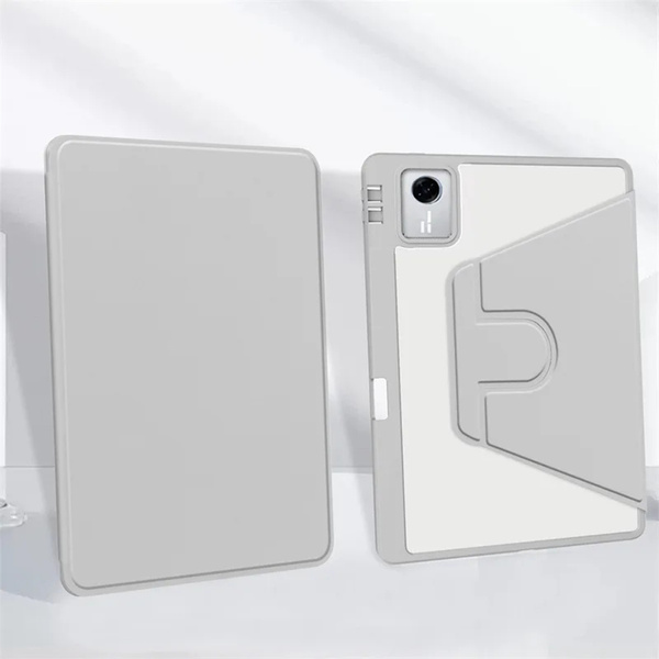 Puzdro otočné Clear na Lenovo Idea Tab 11 2025, sivé - ochranné so stojanom