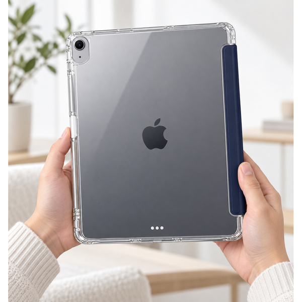 Etui Hard Crystal do Apple iPad Air 13 M4 M3 M2 2026/ 25/ 24 gen 8/ 7 z klapką - granatowe