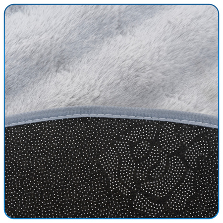 Dywan okrągły Rabbit Bubble 120 cm - miękki puszysty dywan do salonu i sypialni - srebrny