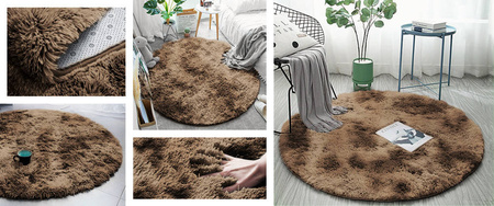 Shaggy Ombre Strado Round Carpet 100x100 OmbreCoffee (Brown)