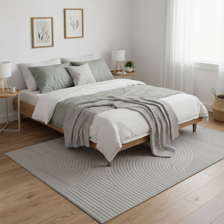 Dywan 140x200 do salonu pętelkowy duży japandi nowoczesny ciężki gruby POLO - Path Grey (Szary)