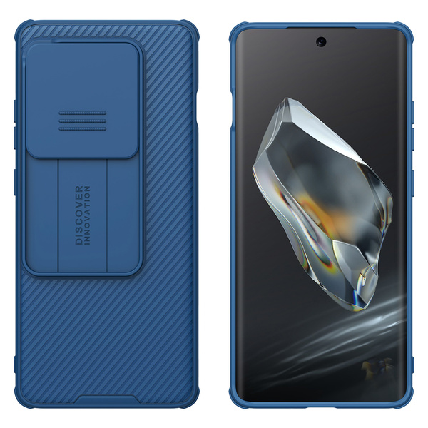 Etui Nillkin CamShield Pro do OnePlus 12R, niebieskie - ochronne z podstawką, dostęp do portów i przycisków