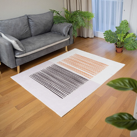 NOVO Strado modern carpet for living room delicate beige velvet pattern Sand Lines 120x160 cm