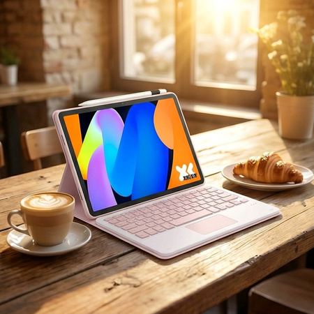 Etui z klawiaturą do Lenovo Idea Tab 11 2025, różowe - ochronne z podstawką