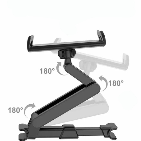 Držiak automobilový na opierku hlavy 360° na tablet telefón na telefón tablet, čierny
