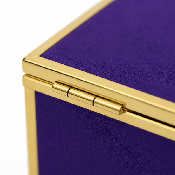 Szkatułka na biżuterię 18x13x7 cm organizer pudełko dekoracyjna pojemna welurowa fioletowa