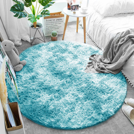 Shaggy Ombre Strado Round Carpet 100x100 OmbreBlue (Light Blue)