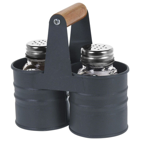 Salt and Pepper Shakers with a Stand