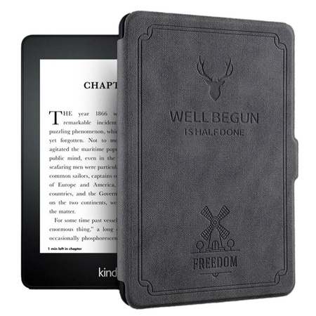 Etui do Kindle Paperwhite 1 / 2 / 3, szare - ochronne z podstawką