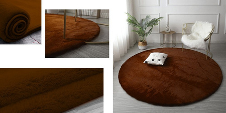 Rabbit Strado 100x100 round rug Carmel (Brown)